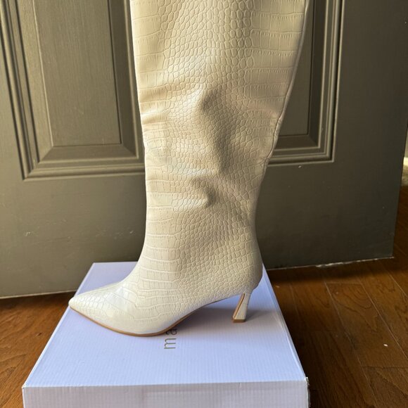 Steve Madden Lavan Kitten-Heel Dress Boots Size 7 - Bone - Picture 4 of 4